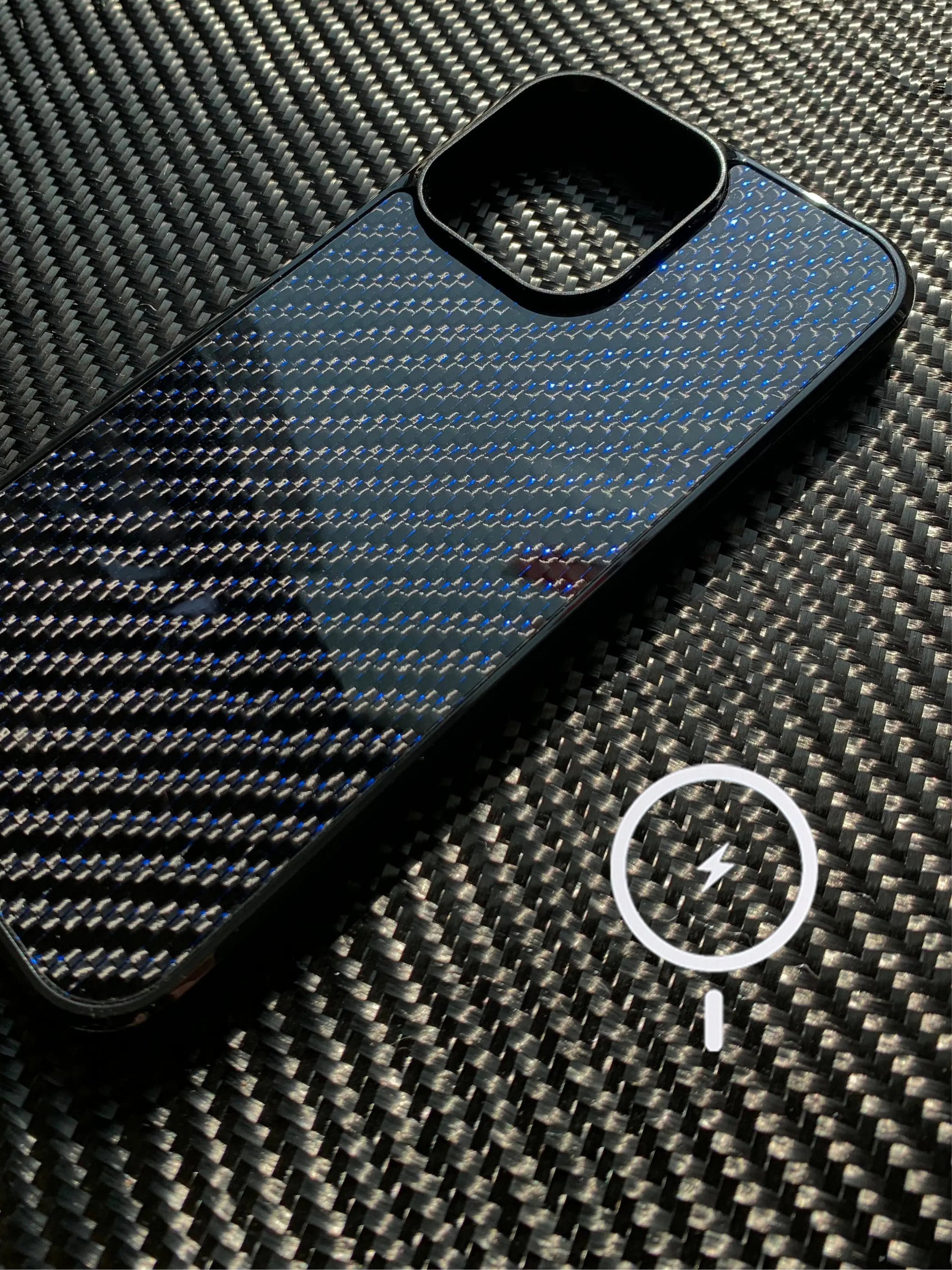 Magnetic Real Blue Color Woven Carbon Fiber Case for Iphone 16 15 14 13 12 11 Pro Max Anti-Drop Full Coverage with Magsafe