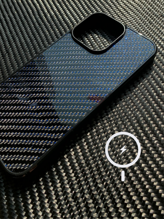 Magnetic Real Blue Color Woven Carbon Fiber Case for Iphone 16 15 14 13 12 11 Pro Max Anti-Drop Full Coverage with Magsafe
